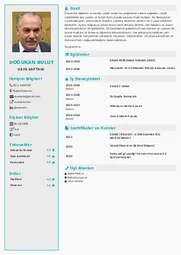 Gemi Kaptanı CV Örnekleri cv indir